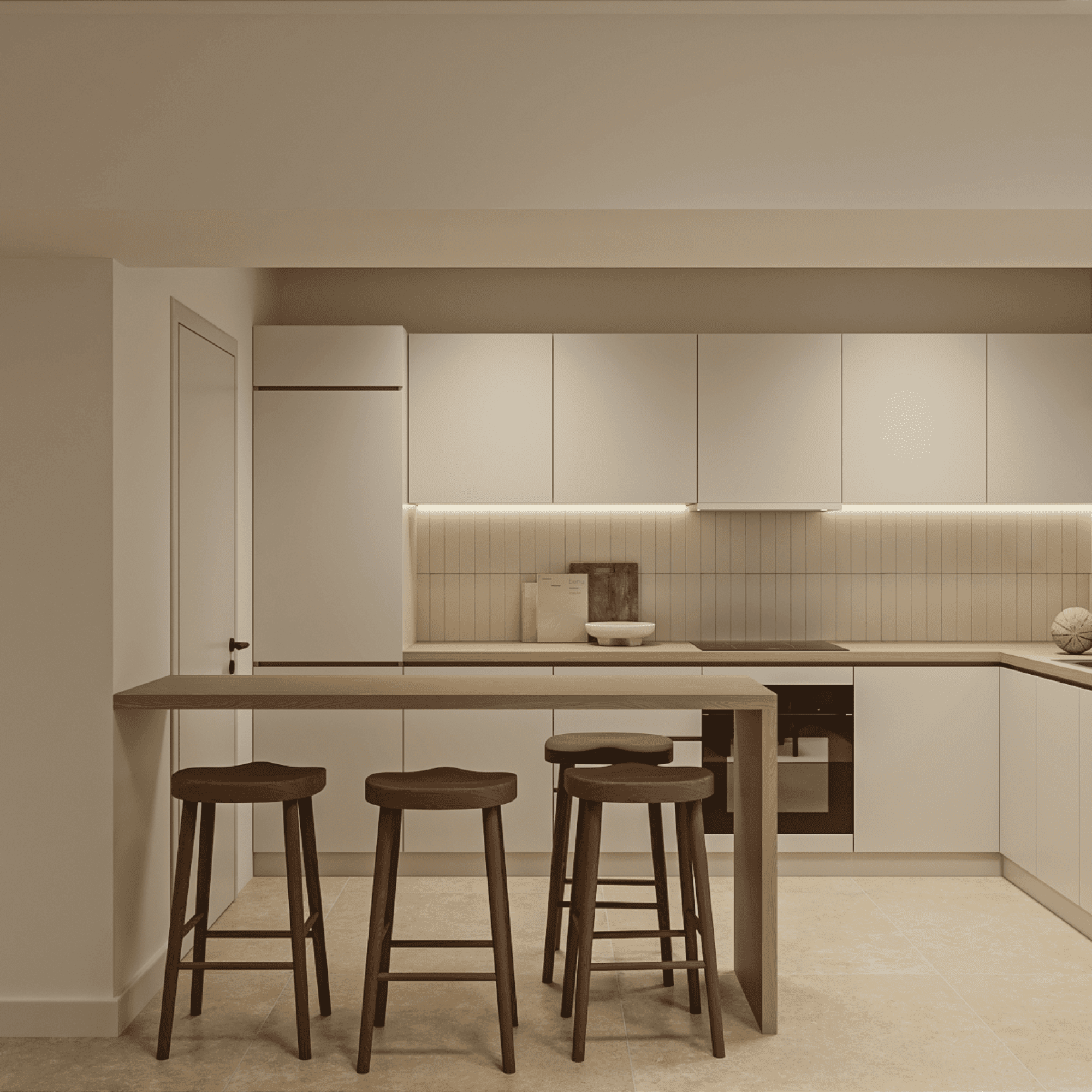 Render interior de la vivienda Los Portales en Arucas - Peboma