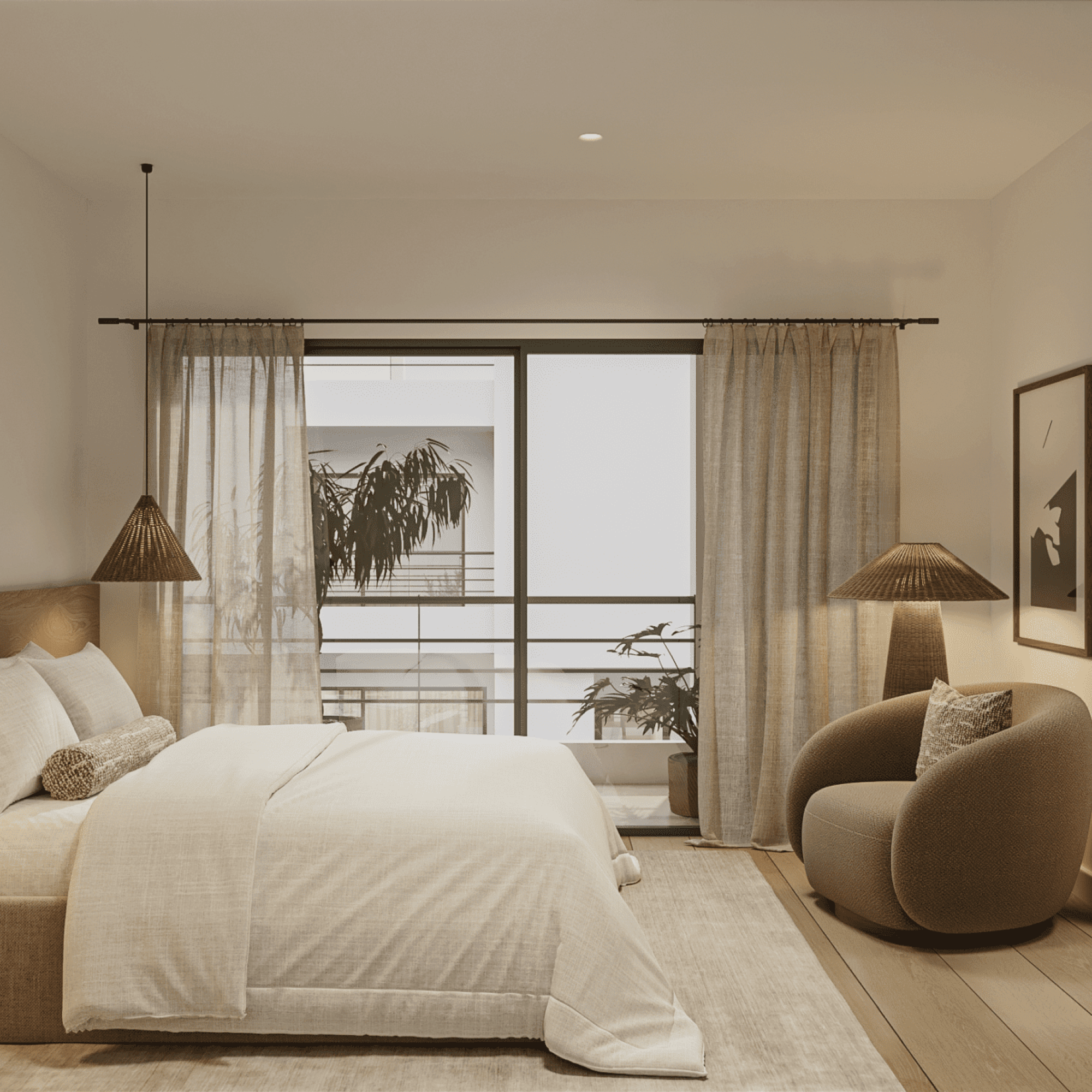 Render interior de la vivienda Los Portales en Arucas - Peboma