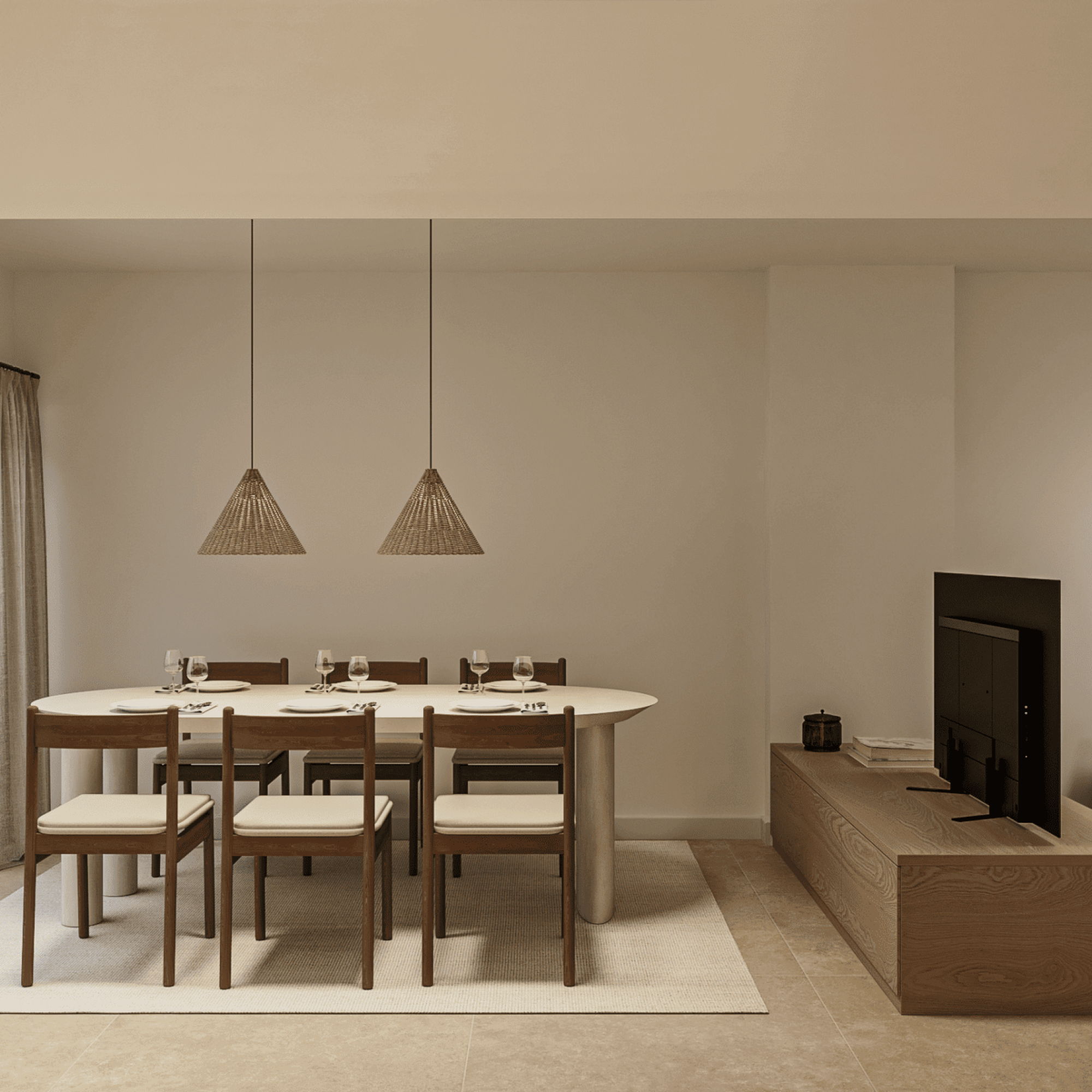 Render interior de la vivienda Los Portales en Arucas - Peboma