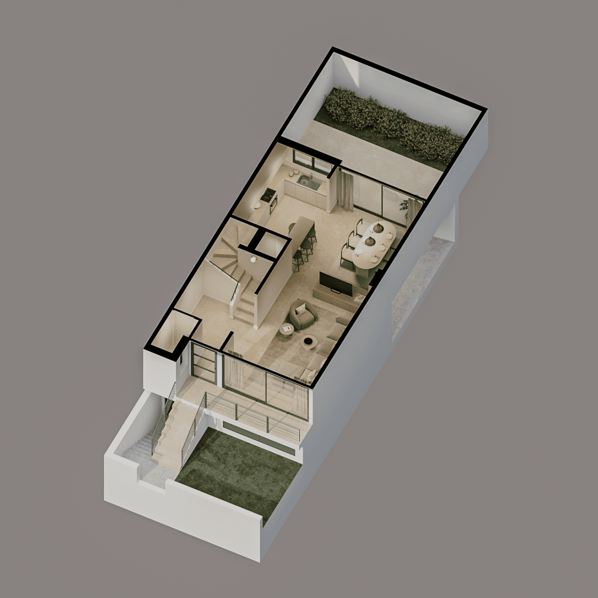 Render interior de la vivienda Los Portales en Arucas - Peboma