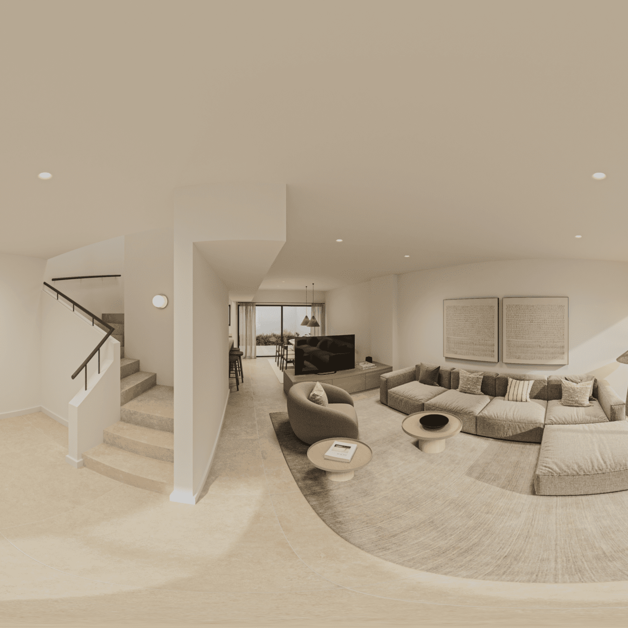 Render interior de la vivienda Los Portales en Arucas - Peboma