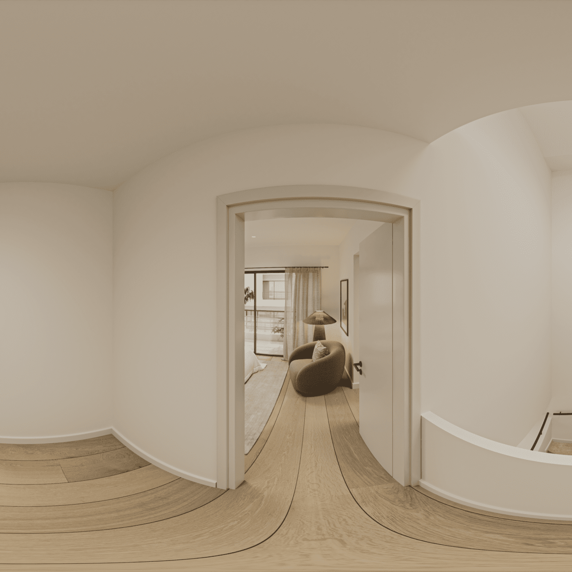 Render interior de la vivienda Los Portales en Arucas - Peboma